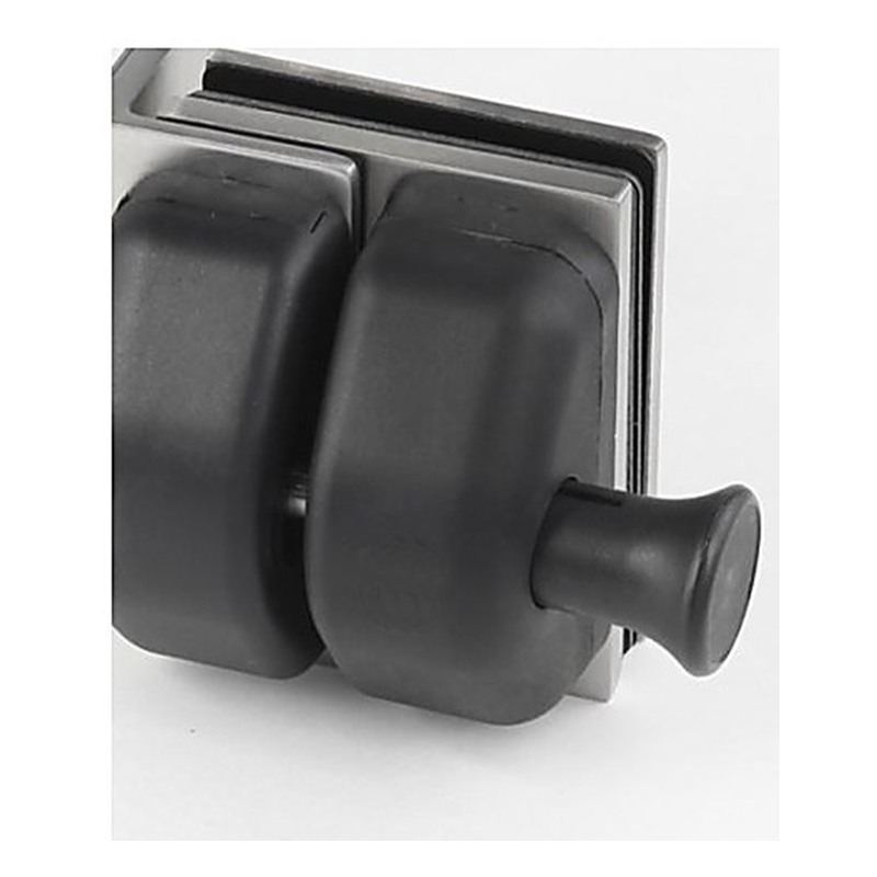 Black-Housing Glass Pool Gate Latch with Corner Brackets