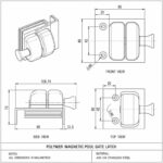 Black-Housing Glass Pool Gate Latch with Corner Brackets