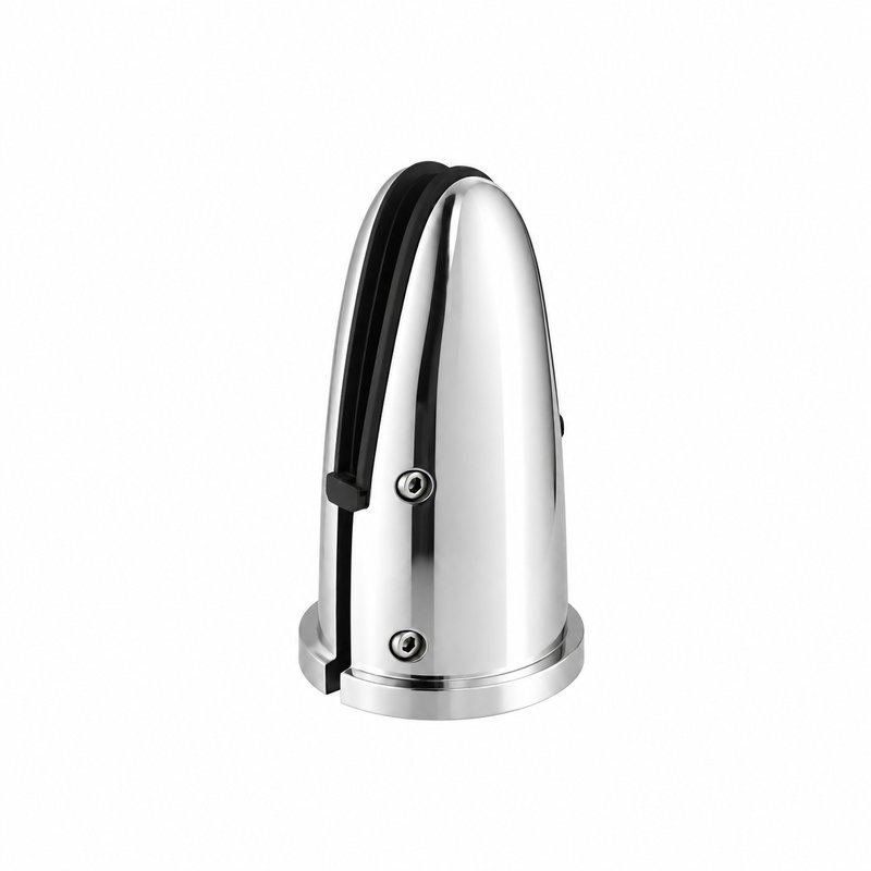 Tapered Round Glass Pool Fence Spigot — Polished silver appearance concept