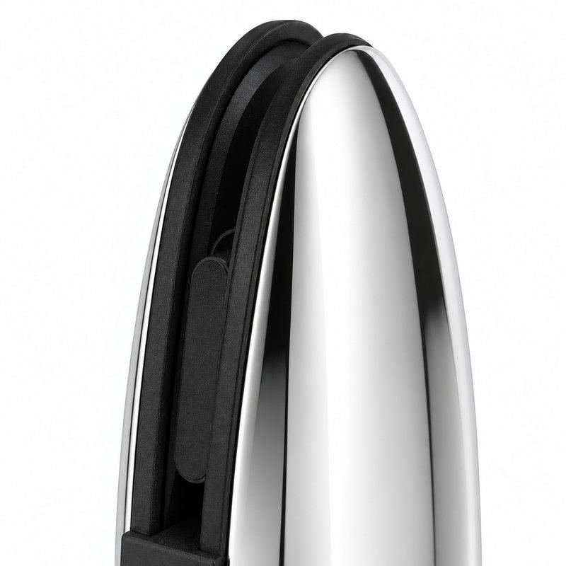Tapered Round Glass Pool Fence Spigot — Polished silver appearance concept