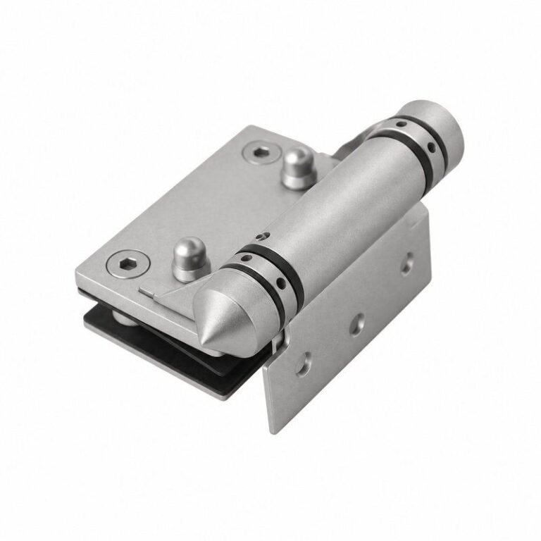 Conical-Cap Wall-Mount Pool Gate Hinge — Matte silver appearance concept