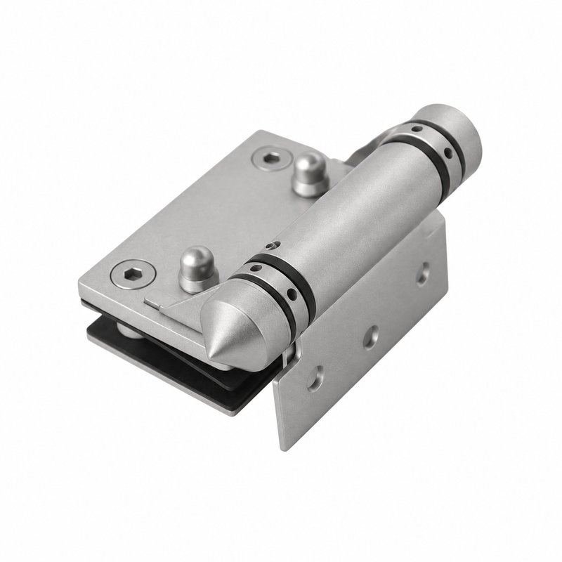 Conical-Cap Wall-Mount Pool Gate Hinge — Matte silver appearance concept
