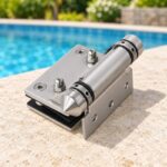 Conical-Cap Wall-Mount Pool Gate Hinge — Matte silver appearance concept
