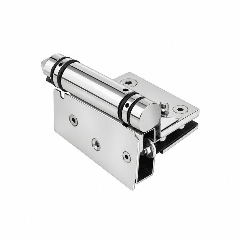 Conical-Cap Wall-Mount Pool Gate Hinge — Polished silver appearance concept