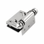 Conical-Cap Wall-Mount Pool Gate Hinge — Polished silver appearance concept