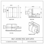 Black-Housing Inline Glass Pool Gate Latch