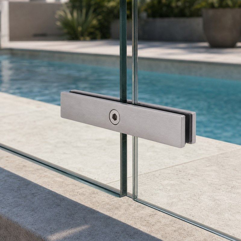 Short Flat Glass Pool Fence Joiner