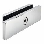 Short Flat Glass Pool Fence Joiner — Polished silver appearance concept