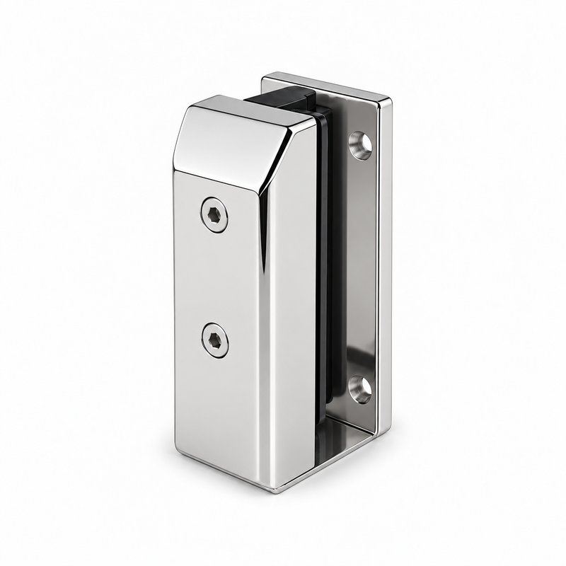 Side-Mount Glass Pool Fence Spigot — Polished silver appearance concept