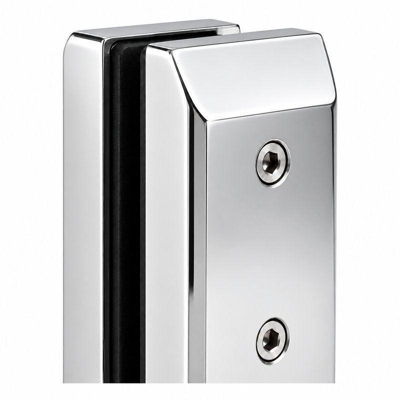 Side-Mount Glass Pool Fence Spigot — Polished silver appearance concept