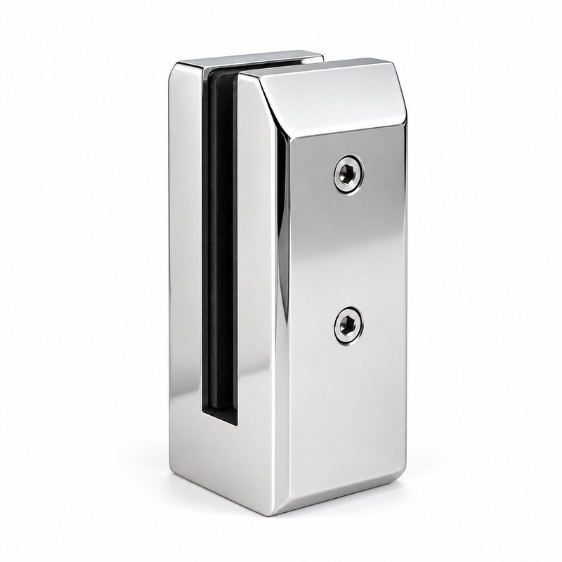 Side-Mount Glass Pool Fence Spigot — Polished silver appearance concept