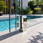 Side-Mount Glass Pool Fence Spigot — Polished silver appearance concept