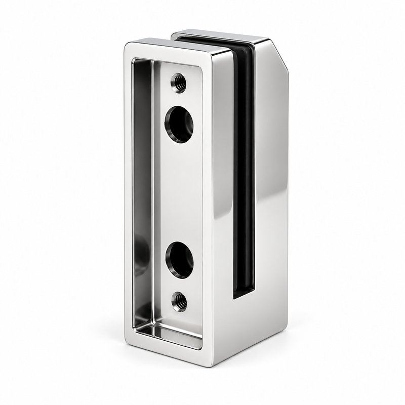 Side-Mount Glass Pool Fence Spigot — Polished silver appearance concept