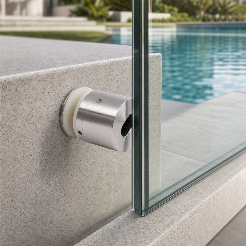 Slotted-Face Glass Pool Fence Standoff