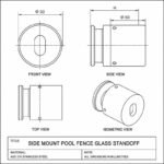 Slotted-Face Glass Pool Fence Standoff — Polished silver appearance concept