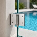 Conical-Pivot Glass-to-Glass Pool Gate Hinge — Polished silver appearance concept