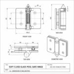 Conical-Pivot Glass-to-Glass Pool Gate Hinge — Polished silver appearance concept