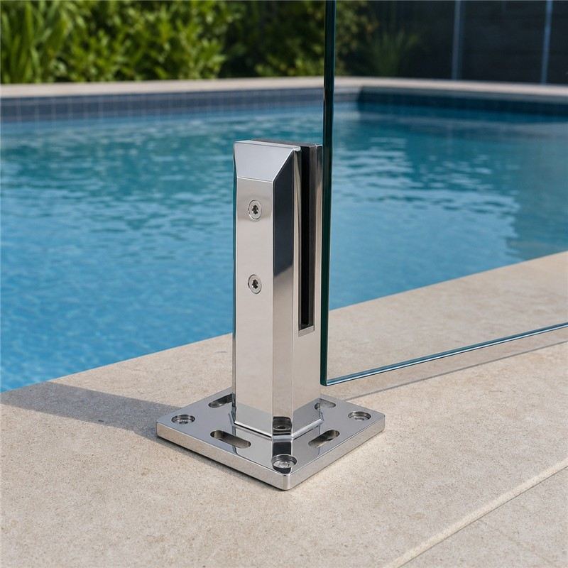 Square Bolt-Down Glass Pool Fence Spigot