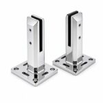 Square Bolt-Down Glass Pool Fence Spigot — Polished silver appearance concept