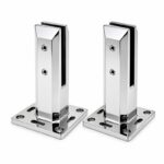 Square Bolt-Down Glass Pool Fence Spigot — Polished silver appearance concept