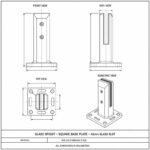 Square Bolt-Down Glass Pool Fence Spigot — Polished silver appearance concept