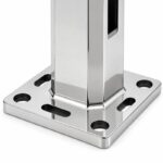 Square Bolt-Down Glass Pool Fence Spigot — Polished silver appearance concept