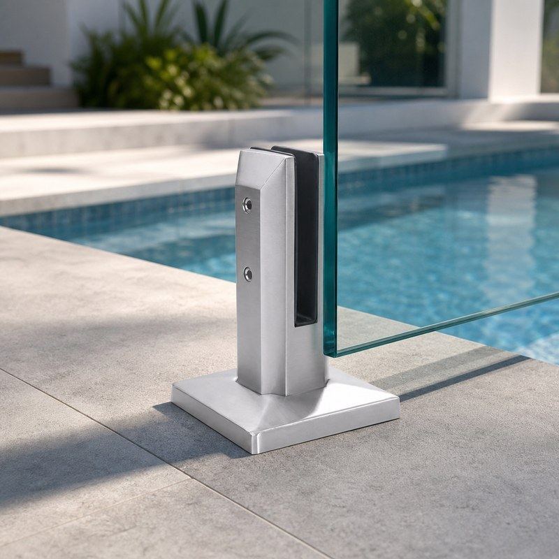 Square Cover-Plate Glass Pool Fence Spigot