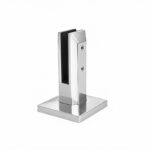 Square Cover-Plate Glass Pool Fence Spigot — Polished silver appearance concept