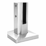 Square Cover-Plate Glass Pool Fence Spigot — Polished silver appearance concept