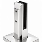 Square Cover-Plate Glass Pool Fence Spigot — Polished silver appearance concept
