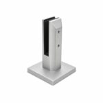 Square Cover-Plate Glass Pool Fence Spigot — Matte silver appearance concept