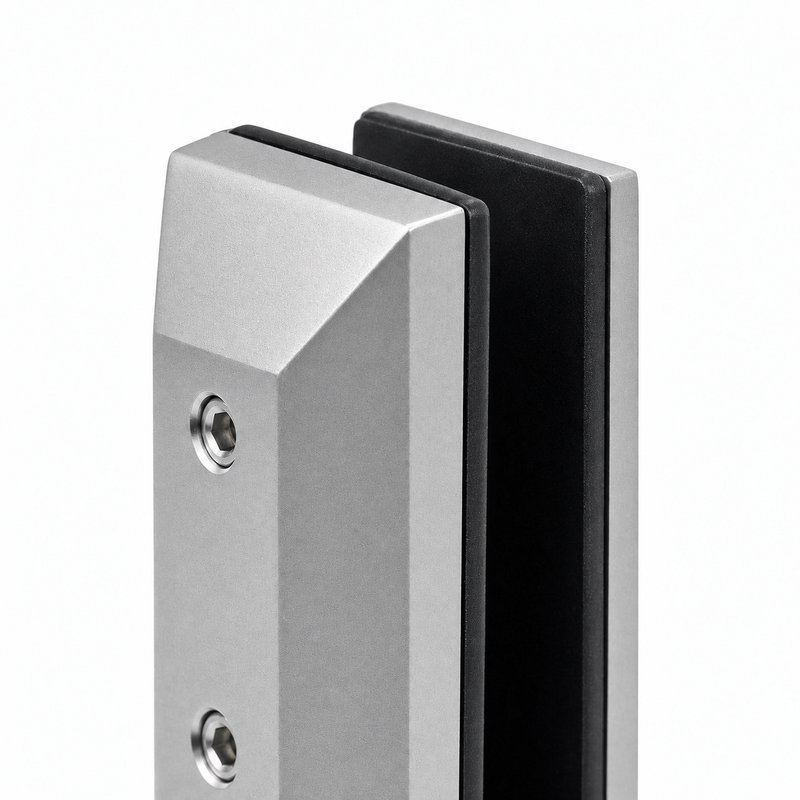 Square Cover-Plate Glass Pool Fence Spigot — Matte silver appearance concept