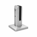 Square Cover-Plate Glass Pool Fence Spigot — Matte silver appearance concept