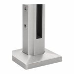 Square Cover-Plate Glass Pool Fence Spigot — Matte silver appearance concept