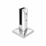 Square Cover-Plate Glass Pool Fence Spigot — Polished silver appearance concept