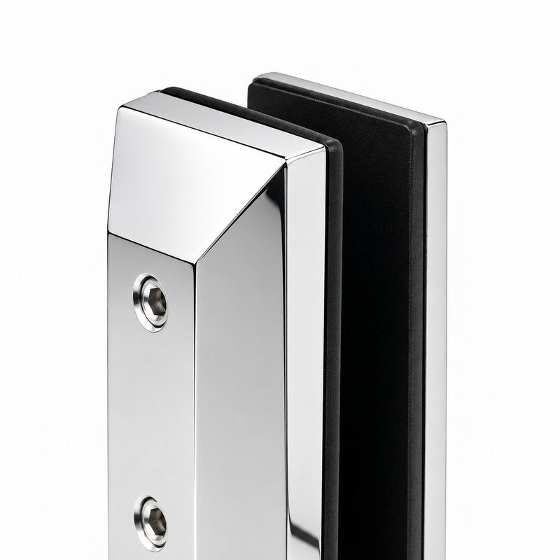 Square Cover-Plate Glass Pool Fence Spigot — Polished silver appearance concept