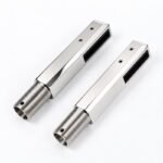 Threaded-Shank Core-Drill Pool Fence Spigot — Polished silver appearance concept