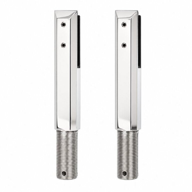 Threaded-Shank Core-Drill Pool Fence Spigot — Polished silver appearance concept
