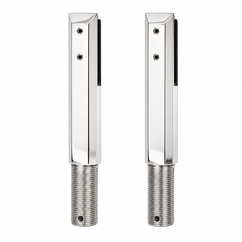 Threaded-Shank Core-Drill Pool Fence Spigot — Polished silver appearance concept