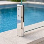 Threaded-Shank Core-Drill Pool Fence Spigot — Polished silver appearance concept