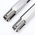 Threaded-Shank Core-Drill Pool Fence Spigot — Polished silver appearance concept