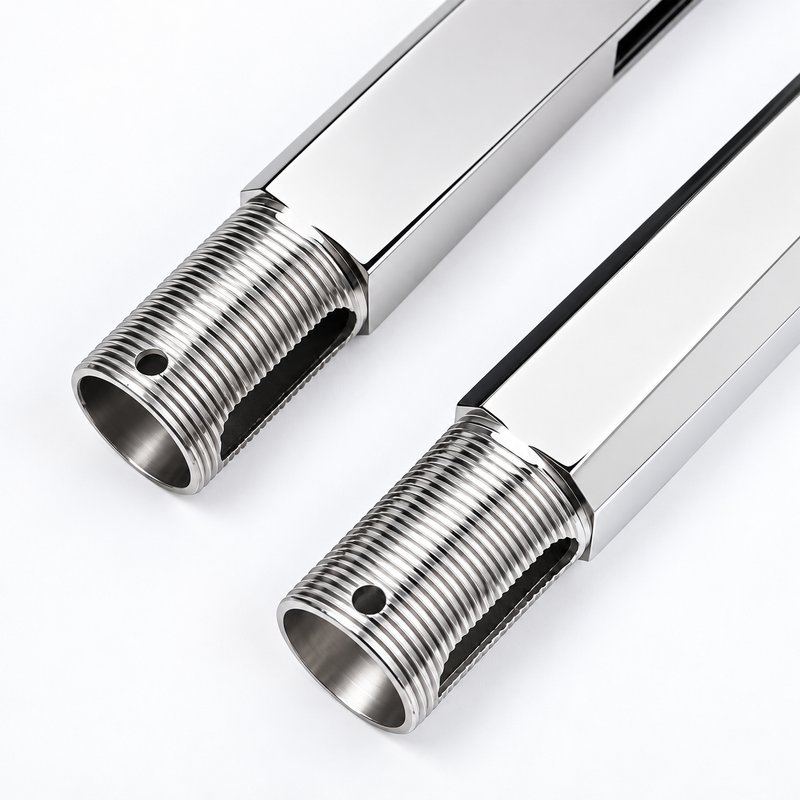 Threaded-Shank Core-Drill Pool Fence Spigot — Polished silver appearance concept