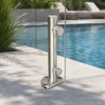 Mini Pool Fence Post with Round Glass Fixings