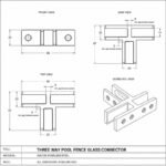Three-Way Glass Pool Fence Connector