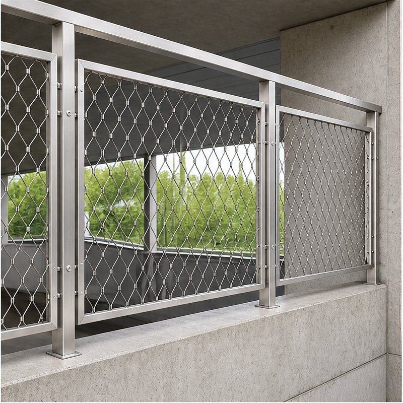 Elongated Diamond Mesh Panel — Fine brushed silver appearance