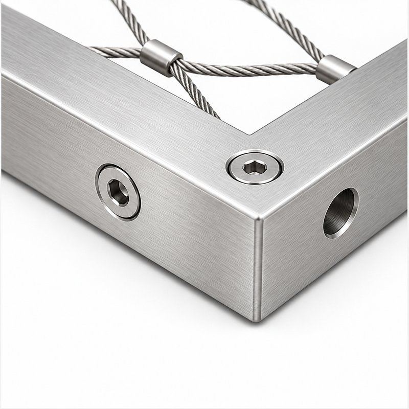 Elongated Diamond Mesh Panel — Fine brushed silver appearance
