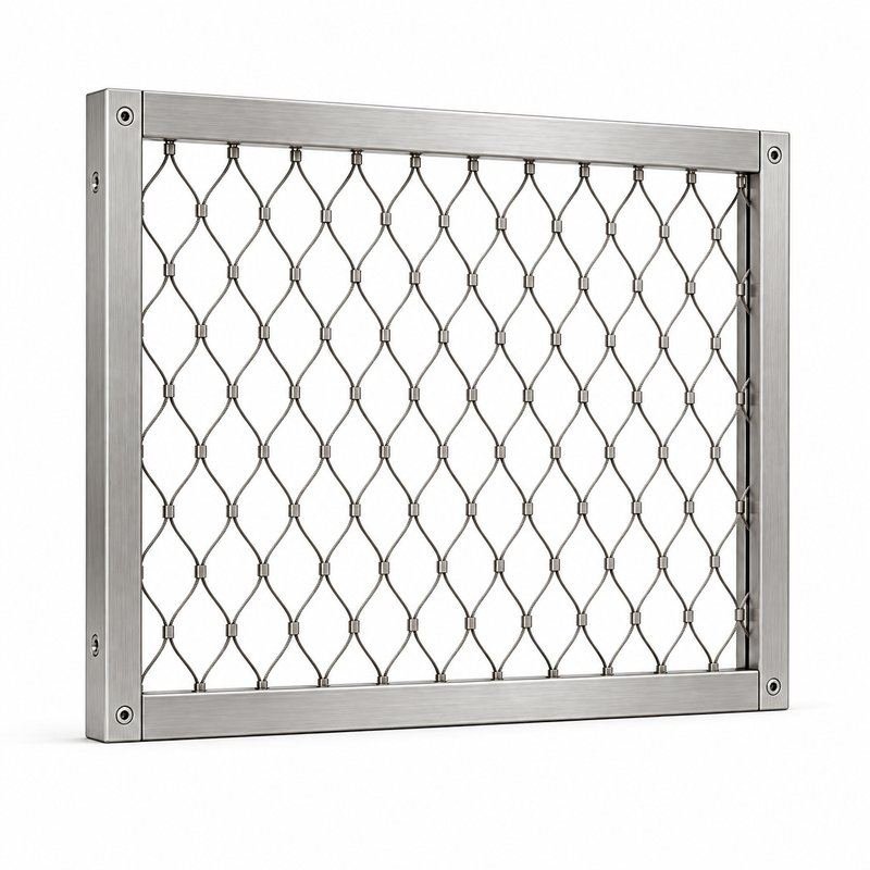 Elongated Diamond Mesh Panel — Fine brushed silver appearance