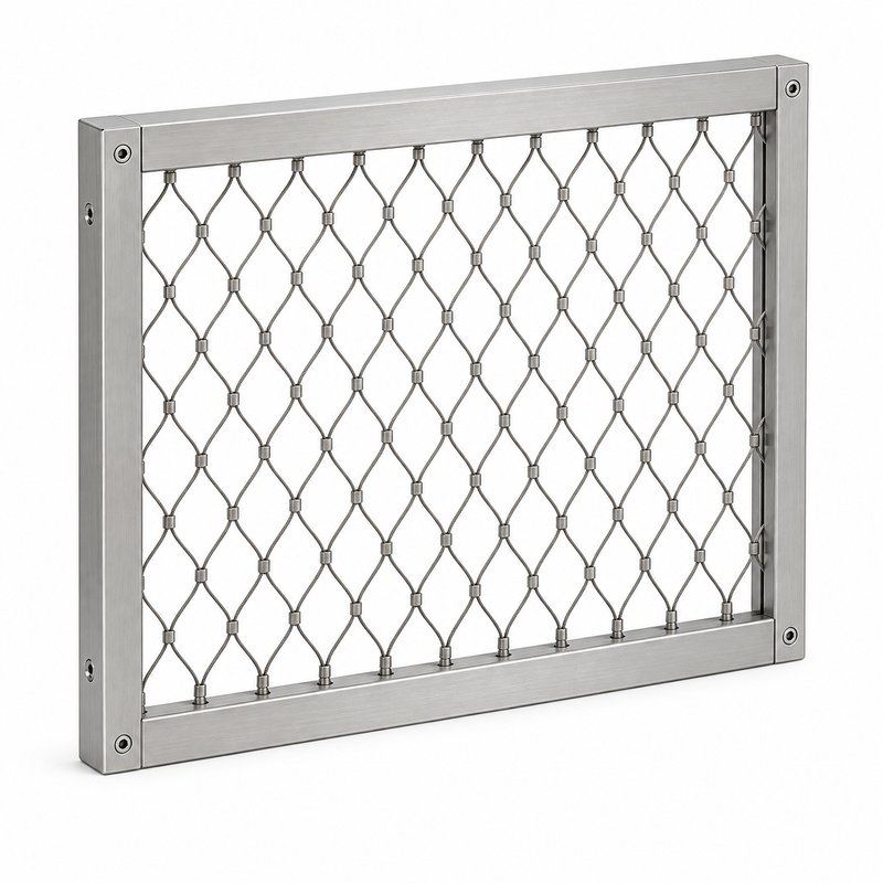 Elongated Diamond Mesh Panel — Matte silver appearance