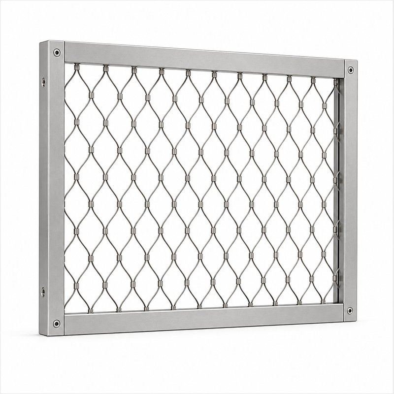 Elongated Diamond Mesh Panel — Matte silver appearance