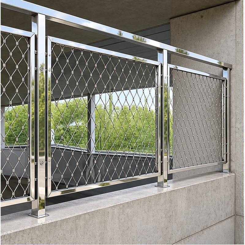 Elongated Diamond Mesh Panel — Polished silver appearance